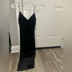 Black Womens Bodycon Velvet Dress
